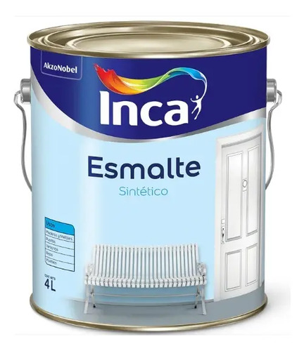 Esmalte Sintético Inca Satinado 4 Litros. Color Blanco
