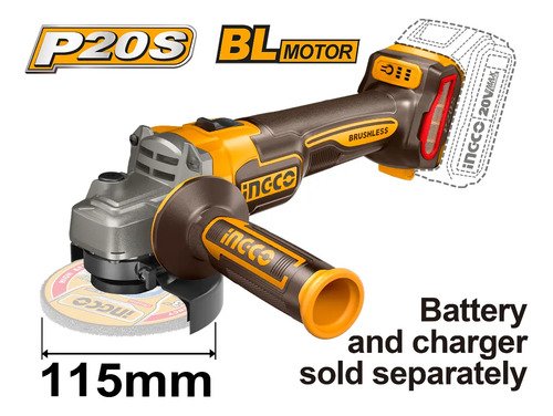 Combo Atornillador C Percutor (cidli20602) Mas Amoladora (cagli21154) 2 Bat Carg Mas Valija Ingco Ckli20273 Naranja Claro 50hz/60hz - Imagen 3
