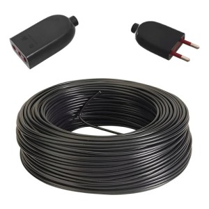 Alargue Conatel 10m Eléctrico Cable Goma 2x1 Negro
