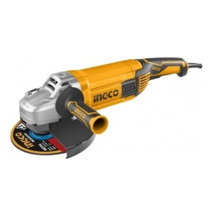 Amoladora Angular Ingco Industrial Ag24008 De 55 hz Color Amarillo 2.4 kw 220 v + Accesorio