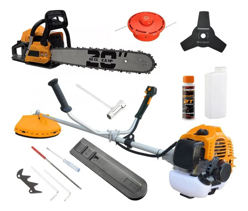 Combo Desmalezadora 52cc 1,7hp + Motosierra 2,5 Hp 2 Tiempo