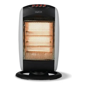 Estufa Halógena Smartlife 1200w Giratoria Oscilante C/protec Color Negro