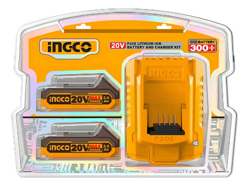 Set De 2 Baterias 20v 2ah Incluye Cargador Ingco Fbcpk1222 - Imagen 2