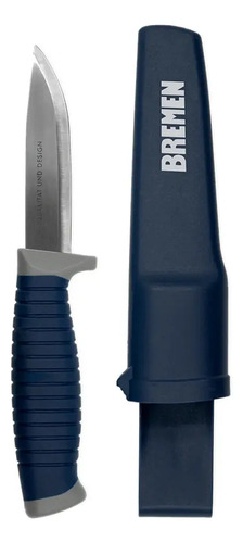 Cuchillo Multiuso Bremen Con Funda Acero Inoxidable Camping Pesca 21 Cm 8323 Azul