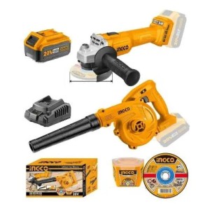 Super Combo Amoladora + Sopladora + Discos Ingco Color Amarillo Frecuencia 50/60hz