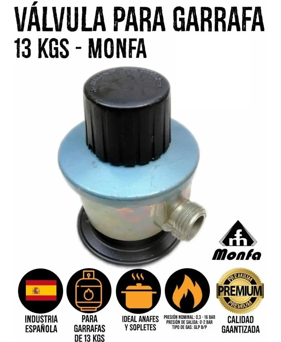 Valvula Reguladora De Presion Monfa Super Gas Ideal Soplete - Imagen 3