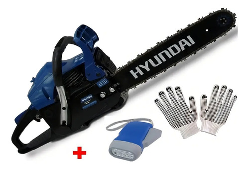 Motosierra Hyundai 2.5 Hp Barra 18 Turbo450 Color Azul - Imagen 4