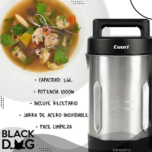 Sopera Eléctrica Cuori Minestra 1.6l Acero Inoxidable 1000w Plateado - Imagen 2