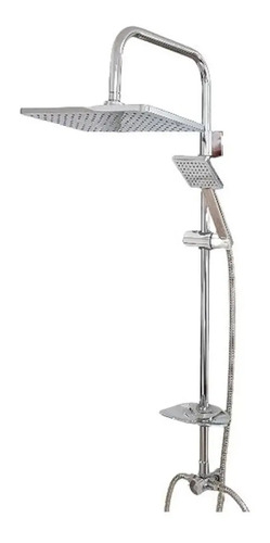 Barral Columna Ducha Acero Inox. Roseta Y Teléfono C Negro - Imagen 2