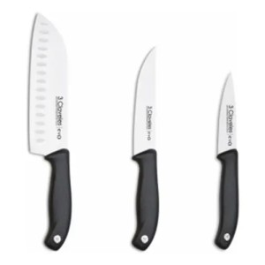 Set 3 Cuchillos Evo 3 Tres Claveles Verduras Cocina Santoku