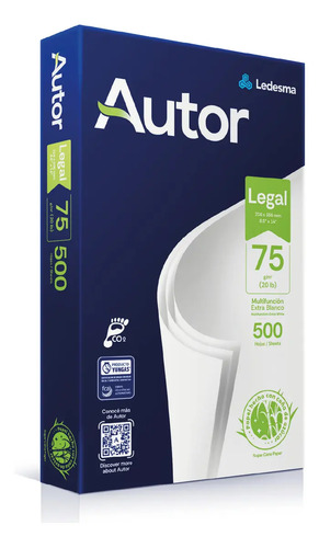 Ledesma Resmas A4 Autor 500 Hojas 75 Gramos 216x356mm Color Blanco - Imagen 5