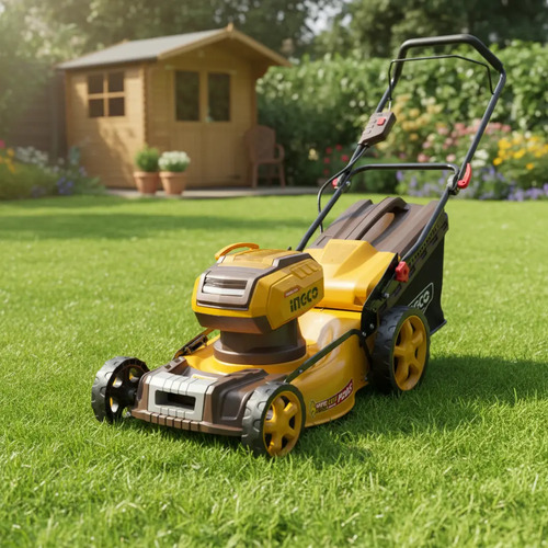 Corta Cesped 18 Bateria 20v + 2 Bat 5.0ah + Cargador Ingco Amarillo - Imagen 3