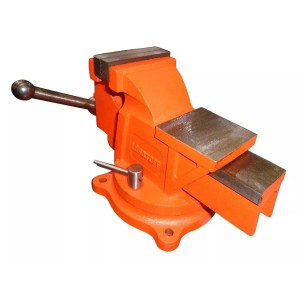 Morsa De Banco Base Giratoria Con Yunque Numero 4 Lusqtoff Naranja