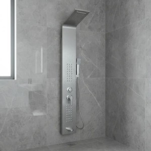 Columna Ducha Escocesa Acero Inox Plateado Brillante