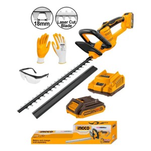 Corta Cerco C 1 Bat Y Cargador 20v P20s Chtli20461 Ingco Naranja