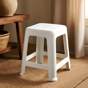 Banqueta Banco Taburete Plástico Resistentes Liso Blanco