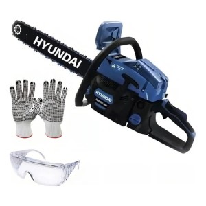 Motosierra Hyundai Turbo 600 20 52cc - 1 Año De - Color Azul Acero