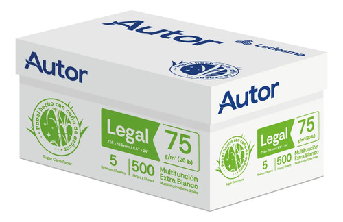 Ledesma Resmas A4 Autor 500 Hojas 75 Gramos 216x356mm Color Blanco - Imagen 2