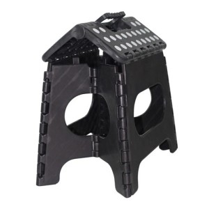 Banqueta Banco Plegable Escalera Plástico Reforzado 22 Cm Color Negro