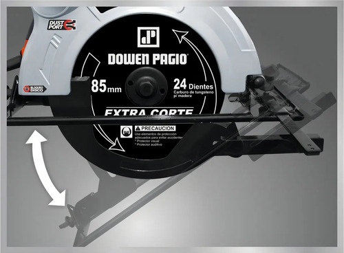 Sierra Circular 1500 W Guia Laser - Dowen Pagio Color Naranja Frecuencia 50-60hz 50 Hz - Imagen 4