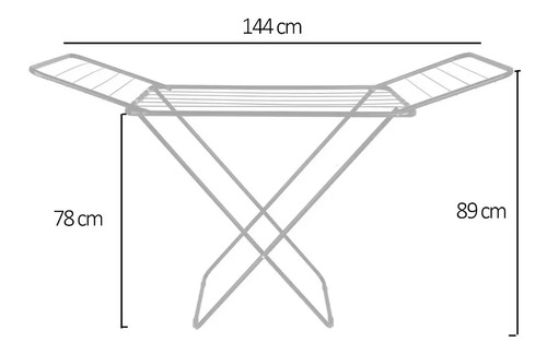 Tender Para Ropa Con Alas Reforzado Plegable Varillas Negro - Imagen 7