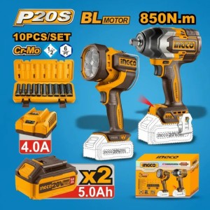 Kit Combo A Bateria P20s 20v C/llave De Impacto + Linterna C