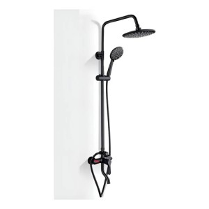 Barral Exterior Ducha Con Monocomando Rimontti Negro Mate