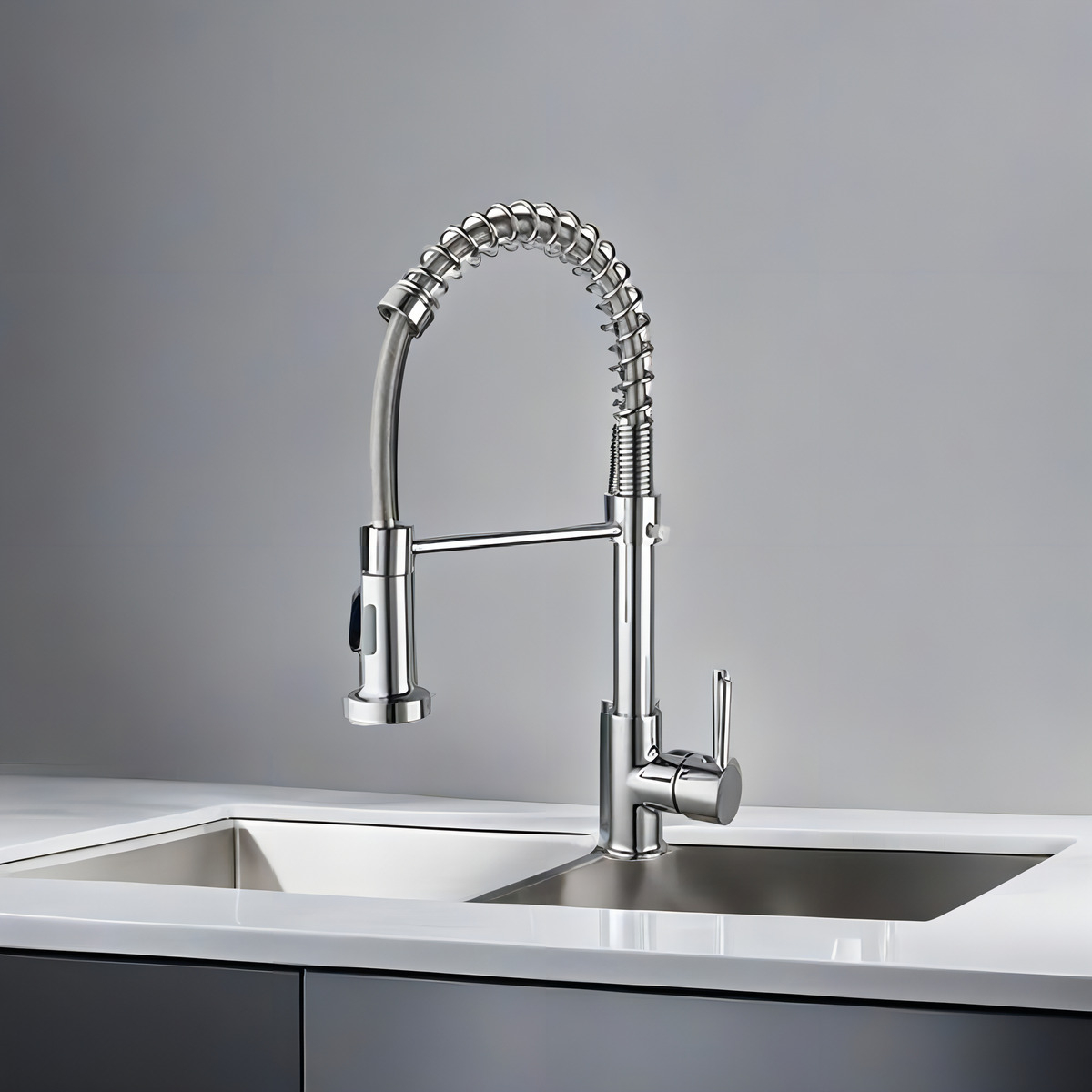 Grifo Canilla Monocomando 360º Cocina Baño Acero Inoxidable Acabado Cromado Color Plateado - Imagen 2