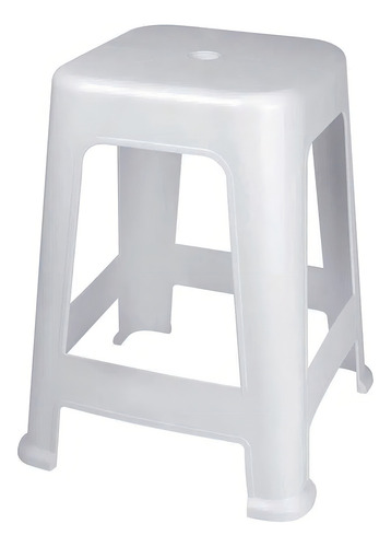 Banqueta Banco Taburete Plástico Resistentes Liso Blanco - Imagen 2