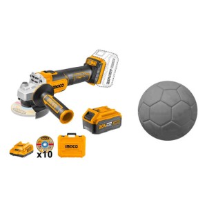 Amoladora A Batería 4 1/2'' 20v Sin Carbones Maletín Ingco Color Naranja Frecuencia 50/60