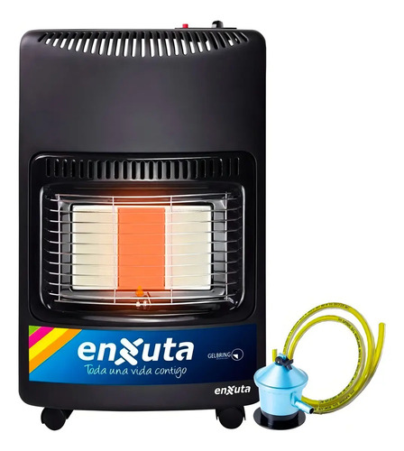 Estufa A Gas Enxuta Eenxgv2 Gris Oscuro Con Válvula De Seguridad Y 3 Niveles De Potencia - Imagen 3