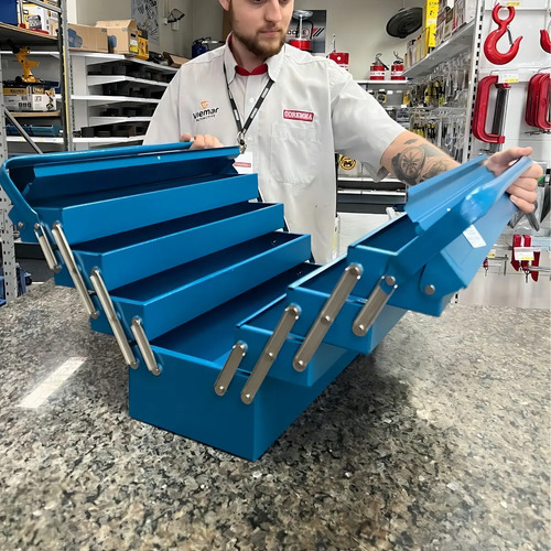 Caja De Herramientas Tramontina Para Acordeón Con 7 Cajones, Azul - Imagen 6