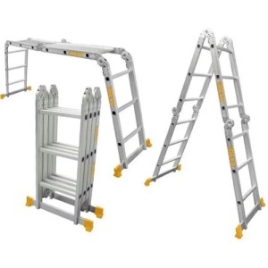 Escalera Andamio Aluminio Multiuso 12 Escalones 3.7mt Ingco