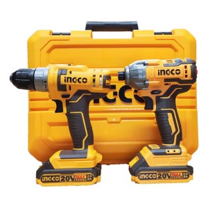 Kit Taladro Y Atornillador Impacto Inalámbrico Ingco 20v Col