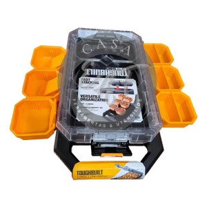 Caja Organizadora Compacta De Bajo Perfil Stacktech Toughbuilt Negro