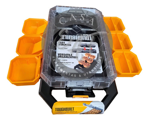 Caja Organizadora Compacta De Bajo Perfil Stacktech Toughbuilt Negro