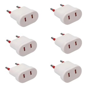 Adaptador Conatel Ficha Americana Blanco Pack 6 Kirkor