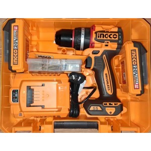 Taladro Atornillador Percutor Ingco Brushless 55nm Compa Color Naranja Frecuencia 50