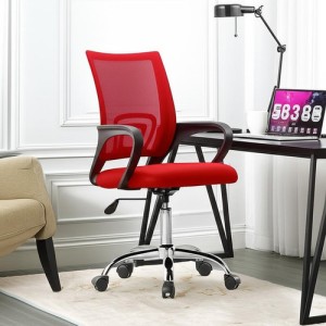 Silla Escritorio Mesh Roja Giratoria Tcweb Color Rojo Malla