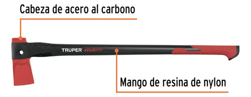 Hacha De Corte 1,8kg 4lb Mango Nylon Truper 100176 - Rex - Imagen 5