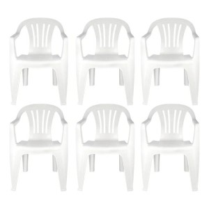 Set De 6 Sillones De Plástico Bela Vista Mor Color White