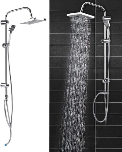 Barral Columna Ducha Acero Inox. Roseta Y Teléfono C Negro - Imagen 3