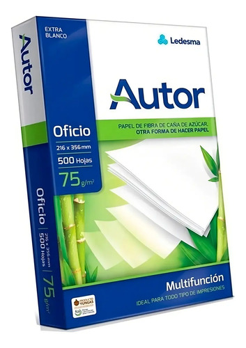 Ledesma Resmas A4 Autor 500 Hojas 75 Gramos 216x356mm Color Blanco - Imagen 3
