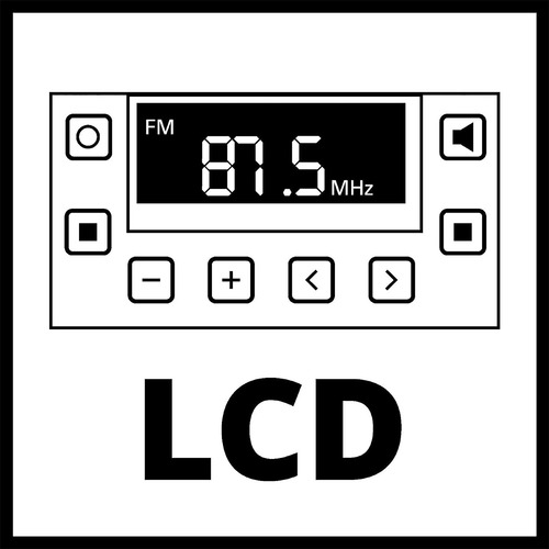 Radio Inalambrico Te-cr 18 Li - Solo Einhell Aux Display Rojo - Imagen 6