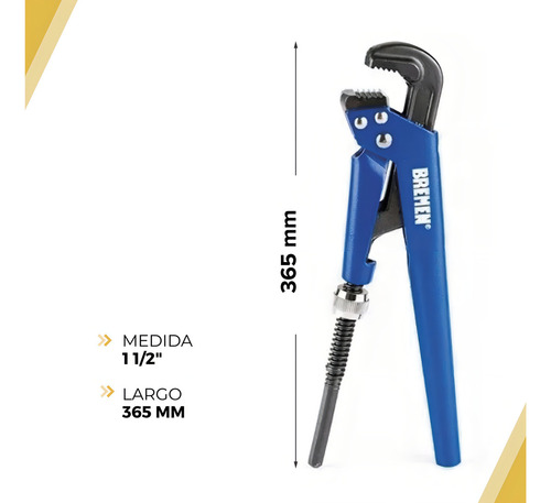 Llave Para Caño 1 1/2 PuLG Stilson Tipo Sueca Bremen(R) 6678 - Imagen 2