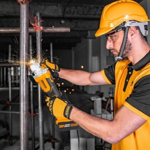 Amoladora Angular Inalámbrica Ingco Cagli1152 Color Naranja 20 v Sin Bateria Ni Cargador