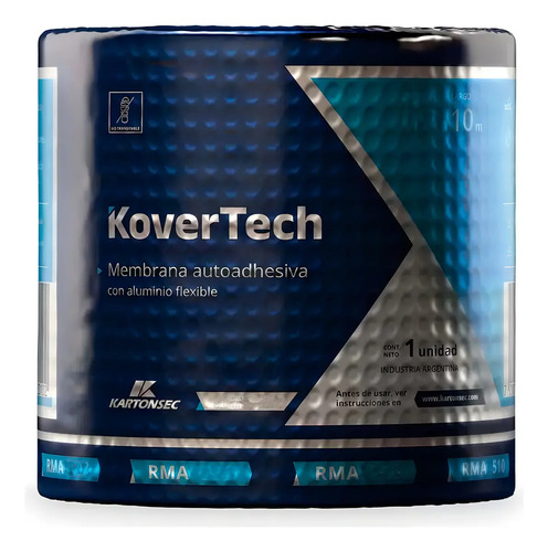 Membrana Kovertech 4kg Plateada 25cm X 10m Autoadhesiva