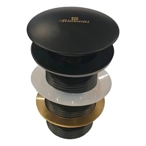 Valvula Tip Top Bronce Touch Rimontti Bacha Lavatorio Bidet Acabado Mate Color Negro