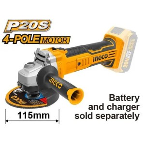 Amoladora Angular Ingco 4  1/2 '' A Bateria Litio Ion Cagli1 Naranja