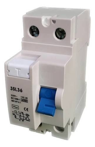 Interruptor Diferencial Sassin 3SL36-240 40A 220V 2 Polos Riel DIN